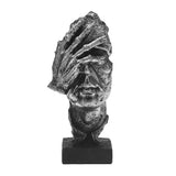 HULIANFU Nordic Simple Abstract Sculpture Figurine Ornaments Silence Is Gold Office Home Decoration Accessories Modern Art Resin Decor
