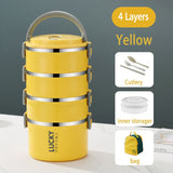 HULIANFU TUUTH Multi-layer Lunch Box for Office Worker Big Capacity Food Grade Stainless Steel Bento Box Food Container School Picnic