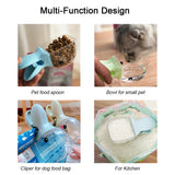 HULIANFU Pet Food Spoon for Cat Dog Bowls Multi-Function Bowl for Cats/Puppies/Small Dogs Scoop for Cat Food Dog Food Water Bowl Fountain