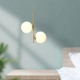 HULIANFU Modern simple Coppery Restaurant Pendant light luxury Bedside Nordic designer Creative personalized Acrylic ball G9 Hanging lamp