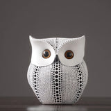 HULIANFU Nordic Style Owls Ornament Owl Resin Craft Lovely Bird Miniatures Figurines for Home Decor Living Room Bedroom Office Decoration