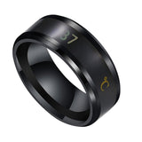 HULIANFU Smart Sensor Temperature Ring Modern Real-time Intelligent Temperature Test Finger Rings Thermometer Women Men Jewelry Gifts