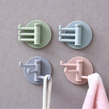 HULIANFU Three Branch Rotatable Seamless Adhesive Hook Strong Bearing Stick Hook Kitchen Wall Hanger Bathroom Kitchen supplies Hooks