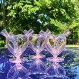 HULIANFU Pink Glass Smart MINI Bubblers Heart Cigarette Filter Tips Cigarette Water Pipe