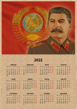 HULIANFU Russian Version Kraft Paper Posters of The Soviet Union CCCP USSR President Stalin Marx Lenin  Calendar Sticker Home Decor