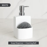HULIANFU Kitchen accessories Sink Countertop Liquid Hand Soap Dispenser Pump Bottle Caddy with Storage Compartment Holds Stores Scrubbers