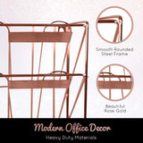 HULIANFU Nordic Rose Gold Wall Magazine Rack Bookshelf Hanging Bookend Decor Furniture For Home Desktop Children Bookcases Book Cabinet