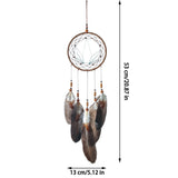 HULIANFU New Indian Style Dreamcatcher Moon Handmade Wind Chimes Wall Ornament Girls Room Decoration Feather Dream Catcher