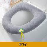 HULIANFU Winter Warm Toilet Seat Cover Closestool Mat 1Pcs Washable Bathroom Accessories Knitting Pure Color Soft O-shape Pad Bidet Cover