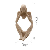 HULIANFU Modern European Style Resin Abstract Thinker Statue For Decoration Simple Sculpture Figurine Hotel Office Home Decor New