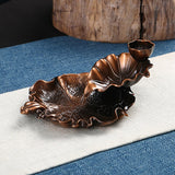 HULIANFU Leaf Tower Incense Ceramic Burner Fragrance Holder Backflow Censer Creative Aromatherapy Smoke Reflux Incense Stick Incense