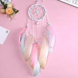 HULIANFU Original silver gray dream catcher 2 ring Indian feather hanging art gifts to bestie friends creative valentine's day gifts