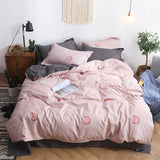 HULIANFU Nordic Duvet Cover Set Leaf Striped Star Bedding Set Single Double Queen King Size240x220 Simple Polyester Quilt Cover Bed Sheet