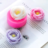 HULIANFU Peony Flower Handmade Soap Silicone Mold DIY Silicone Soap Molds Soap Making Candle Mold Fondant Cake Decor Chocolate Mold