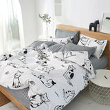 HULIANFU Orange Bedding Set Girls Boys Bed Linen Sheet Plaid Duvet Cover 240x220 Single Double Queen King Quilt Covers Sets Bedclothes