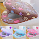 HULIANFU Thick Coral velvet luxury toilet Seat Cover Set soft Warm  One / Two-piece toilet Case Waterproof Bathroom WC Cover