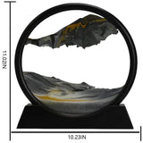 HULIANFU Moving Sand Art Picture Round Glass 3D Deep Sea Sandscape In Motion Display Flowing Sand Frame Sand Painting