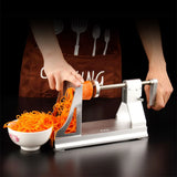 HULIANFU Multifunctional Vegetable Cutter Stainless Steel Blade Manual Food Spiral Slicer Grater Cutter Potato Carrot Grater Kitchen Tool