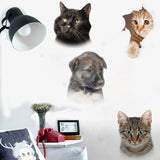 HULIANFU Toilet Stickers 3D Cat Vivid Wall Sticker  Fashion Lovely Animal Pvc Waterproof Decal For Bathroom Toilet Kicthen Decorative
