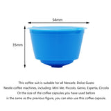 HULIANFU Reusable Coffee Capsule Filter Cup for Nescafe Dolce Gusto Refillable Caps Spoon Brush Filter Baskets Pod Soft Taste Sweet