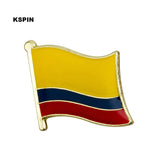 HULIANFU National Flag Metal Lapel Pin Flag Pin Badge Russia Algeria Argentina Brazil Belgium Germany France Costa Rica South Korea  Neth