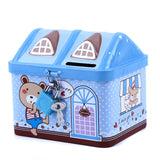 HULIANFU Small House Cute Piggy Bank Money Box Tinplate Saving Bank Best Gift For Children Money Saving Banks Gift