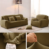 HULIANFU Plush Thick Sofa Cover for Living Room Adjustable Elastic Corner Couch Covers Sectional Slipcover Decor Sofa Chaise Cover Lounge