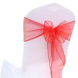 HULIANFU Wedding Decoration Organza Chair Sashes Bow For Party Christmas Halloween hotel Chair Decoration Supplies(Pack of 50pcs  pink)
