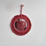 HULIANFU New arrival handmade macrame taperstry with mirror taperstry mirror wall hanging mirror Bohemian mirror