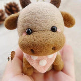 HULIANFU Non-Finished Felt Kit Cute Animal Collection Panda Squirrel Cat Penguin Doll Wool Felt Poked Kitting DIY Felting Materials
