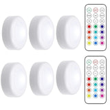 HULIANFU LED Puck Light Remote Control Dimmable Wireless Touch Sensor Battery Operated Portable Kitchen Hallway Closet Cabinet Night Lamp