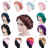 HULIANFU Women Night Sleep Hat Adjust Satin Bonnet Hair Styling Cap Long Hair Care 29 Styles Silk Head Wrap Shower Cap Hair Styling Tools