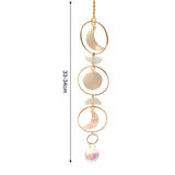 HULIANFU New Indian Style Dreamcatcher Moon Handmade Wind Chimes Wall Ornament Girls Room Decoration Feather Dream Catcher