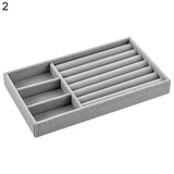 HULIANFU Jewelry Box Showcase Drawer Storage Multi-Grids Classification Storage Flannel Necklace Rings Earrings Storage Case for Home
