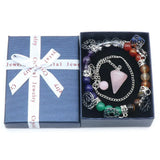 HULIANFU Natural Stone Crystal Gemstone Chakras Healing Quartz Mineral Ornament Home Decoration High Quality Gifts Box 14/10/8/7 PCS/Set