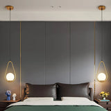 HULIANFU Nordic Glass Ball Pendant Lights Industriel Hanging Lamp luxury Gold Silver Brass art Kitchen hotel hoop decor Pendant Lamp