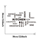HULIANFU Kitchen Wall Stickers Vinyl Wall Decals for Kitchen English Quote Home Decor Art Decorative Stickers PVC Dining Room For Bar PVC