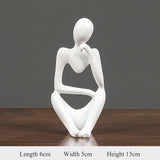 HULIANFU Thinker Statue Abstract Figure Sculpture Mini Character Statue Ornaments For Home Desktop Furnishings Home Decor Birthday Gift