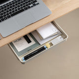 HULIANFU Under Desk Drawer Adhesive Storage Box For Office Pen Holder Hidden Sorting Box Kitchen Knife Fork Storage Tray Organizer