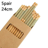 HULIANFU Reusable 5 Pair Set Handmade Bamboo Japanese Natural Wood Chopsticks Sushi Food Cat Flower Multi color Wooden Chop sticks