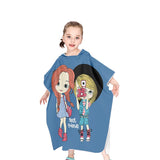HULIANFU Kids Beach Poncho Cute Cat Print Beach Towel Hooded Super Absorbent Microfibre Children BathRobe Toddler Pool Towel with Hood