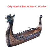 HULIANFU Retro Incense Burner Dragon Boat Incense Stick Holder Traditional Chinese Design Hand Carved Carving Censer Ornaments Home Decor