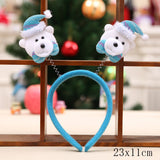 HULIANFU 2023 Christmas Headband Santa Tree Elk Antlers Hair Accessories for Girls Headwear Reindeer Ornaments Elk Ears Christmas Decorations