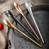 HULIANFU Stainless Steel Spoon Long Gourd Handle Mixing Stirring Ice Tea Coffee Spoon Bar Tableware Fashion Design Mirror Polishing