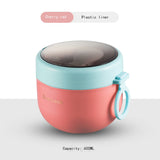 HULIANFU Portable Breakfast Cup With Lid and Spoon Multifunction Oatmeal Cup Cereal Nut Yogurt Mug Snack Cups Small lunch box soup bowl