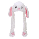 HULIANFU Lovely Luminous/no light Plush Rabbit Hat Funny Play Toy Up Down Moving Bunny Ears Toy Hat Girlfriend Children Gifts
