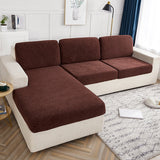 HULIANFU Waterproof 1/2/3/4 Seaters Cushion Sofa Seat Cover Anti-dust Tight Wrap Protector Jacquard Plush Fibre for Living room