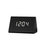 HULIANFU USB/AAA  Clocks LED Wooden Alarm Clock Watch Table Voice Control Digital Wood Despertador Electronic Desktop Table Decor