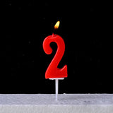 HULIANFU Number Candles Red Number 0-9 &amp; Question Mark Birthday Anniversary Smokeless Candles Cake Topper Decoration Party Supplies