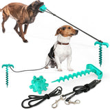 HULIANFU Training Stakes Portable Dog Leash Pile Tie-Out Stick Chew Toy Elasticity Chain for Outdoor Camping Backyard pet leash